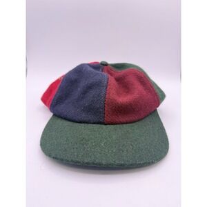 VTG J‎ Crew Wool Colorblock Hat Large Made In USA Retro Multicolor Cap